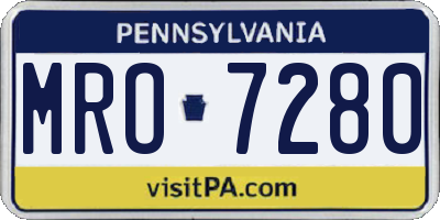 PA license plate MRO7280