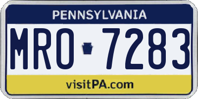 PA license plate MRO7283