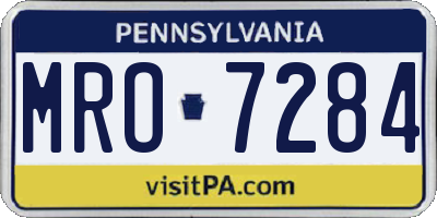 PA license plate MRO7284