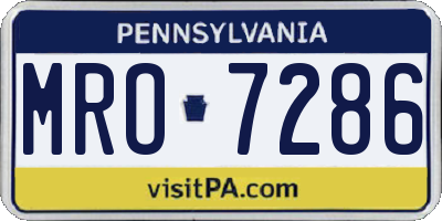 PA license plate MRO7286