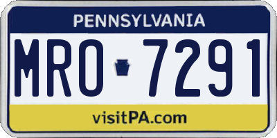 PA license plate MRO7291