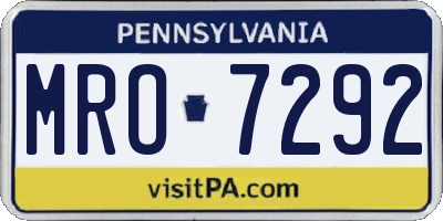 PA license plate MRO7292