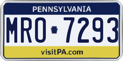 PA license plate MRO7293