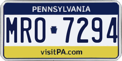 PA license plate MRO7294