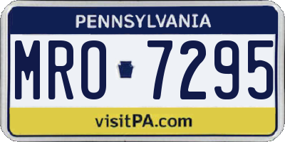 PA license plate MRO7295