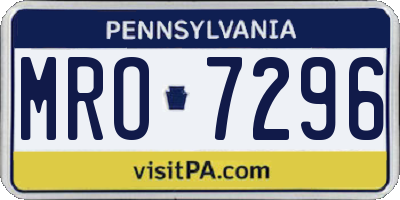 PA license plate MRO7296
