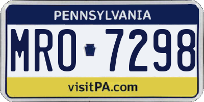 PA license plate MRO7298