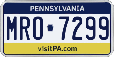 PA license plate MRO7299