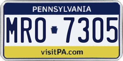 PA license plate MRO7305