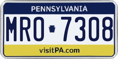 PA license plate MRO7308