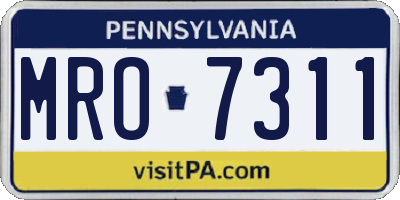 PA license plate MRO7311