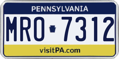 PA license plate MRO7312