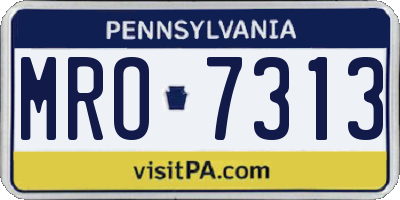PA license plate MRO7313