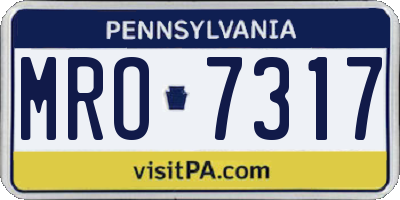 PA license plate MRO7317