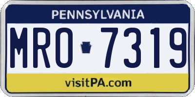 PA license plate MRO7319