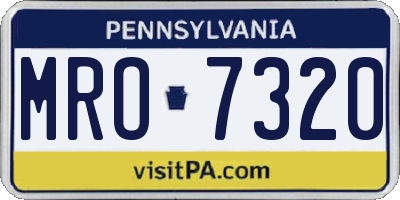 PA license plate MRO7320