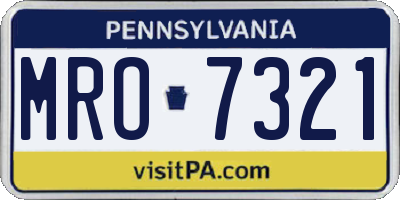 PA license plate MRO7321