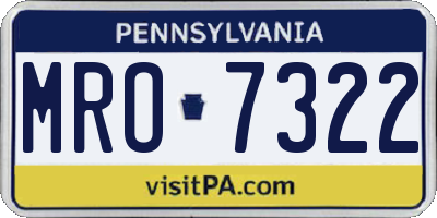 PA license plate MRO7322