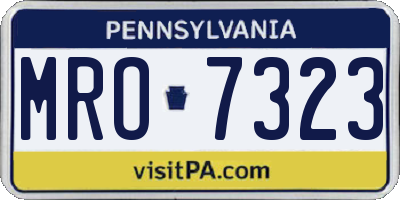PA license plate MRO7323