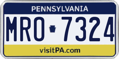 PA license plate MRO7324