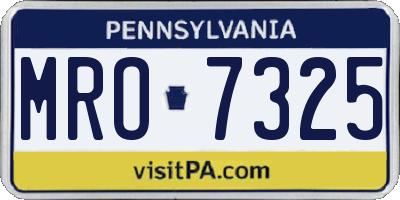 PA license plate MRO7325