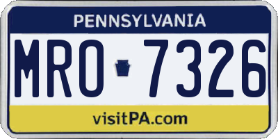 PA license plate MRO7326