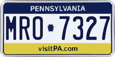 PA license plate MRO7327