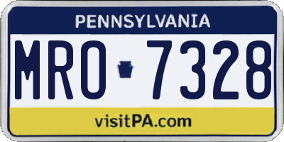 PA license plate MRO7328