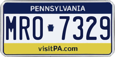 PA license plate MRO7329