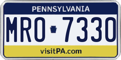 PA license plate MRO7330