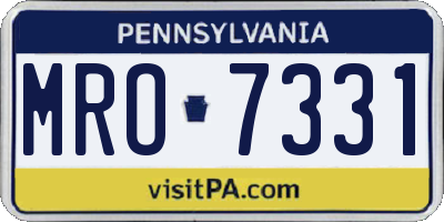 PA license plate MRO7331