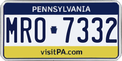 PA license plate MRO7332