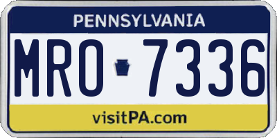 PA license plate MRO7336