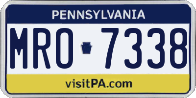 PA license plate MRO7338