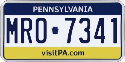 PA license plate MRO7341