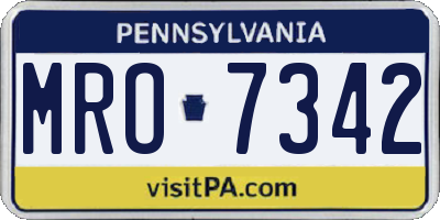 PA license plate MRO7342
