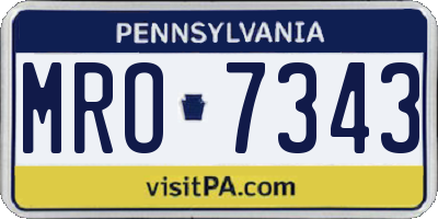 PA license plate MRO7343