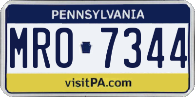 PA license plate MRO7344
