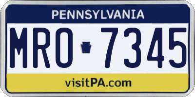 PA license plate MRO7345