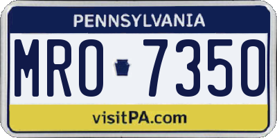 PA license plate MRO7350