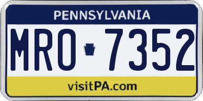 PA license plate MRO7352