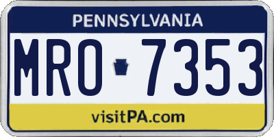 PA license plate MRO7353