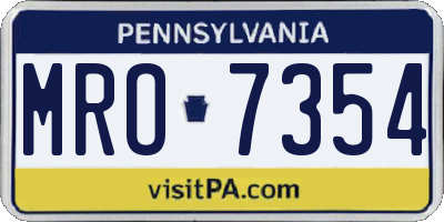 PA license plate MRO7354