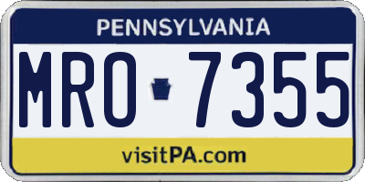 PA license plate MRO7355