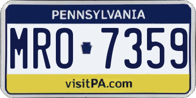 PA license plate MRO7359