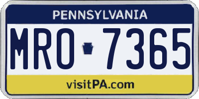 PA license plate MRO7365