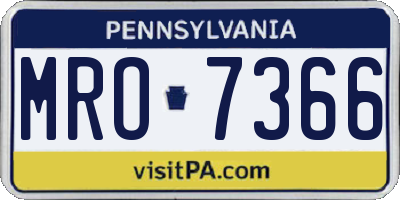 PA license plate MRO7366