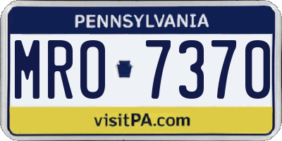 PA license plate MRO7370