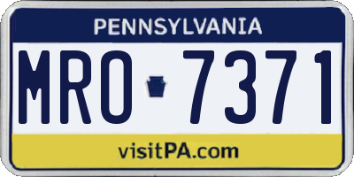 PA license plate MRO7371