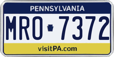 PA license plate MRO7372